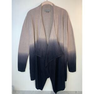 Barefoot Dreams Ombre Taupe to Black Open Front Cardigan